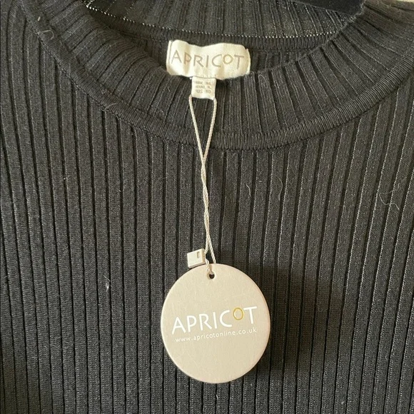 NWT apricot bodycon ribbed mock neck sweater dress with high slit - Picture 5 of 7